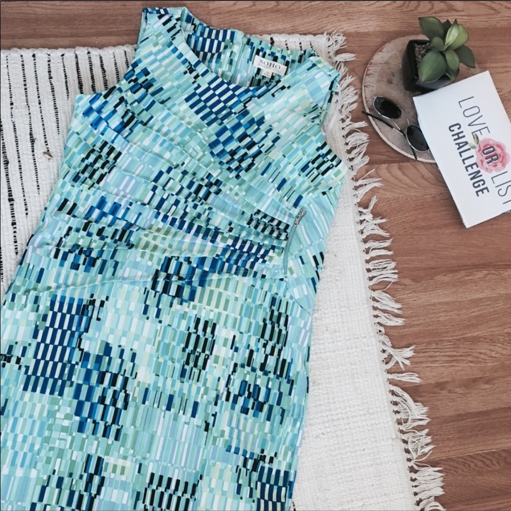 Soho Women's Navy Teal Blue Summer Beach Dress